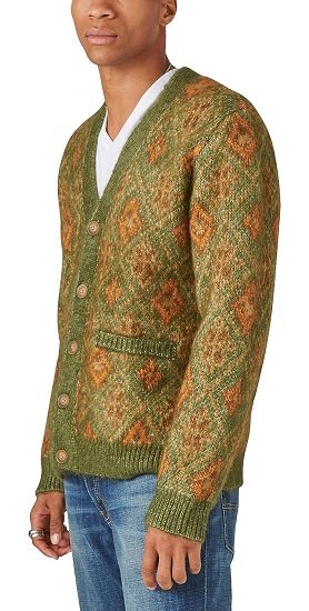 Men's Print Jacquard Cardigan
