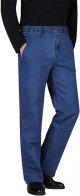 Men's Elastic Waist Denim Pants Casual Loose Straight Jeans